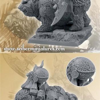 Dwarf Warrior on Bear by Scibor