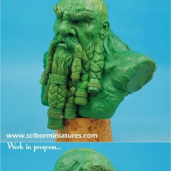 Dwarf bust work in progress by Scibor
