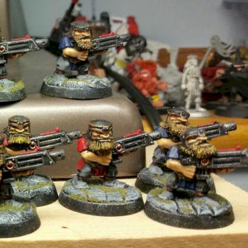 Squat Commissar Holt With Conscription Squad by Rocksteddy
