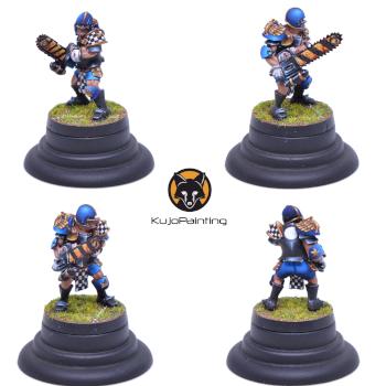Bloodbowl Human Chainsaw wielding Starplayer by KujoPainting