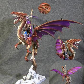 Dark Elf Dreadlord on Red Dragon by Grigory