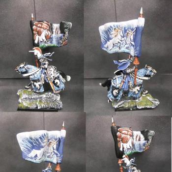 Warhammer Bretonnian Knight of Unicorn (Standard Bearer) by tinman755