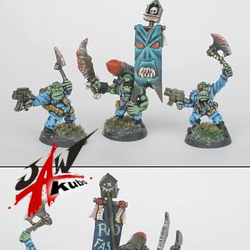 Space Ork warboss and command squad by jaw