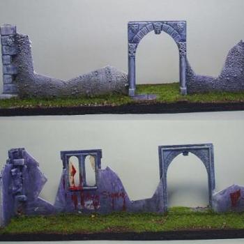 Broken house wall by bretonian man