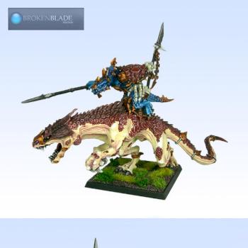 Lizardmen Kroq Gar on Carnosaur by Brokenblade
