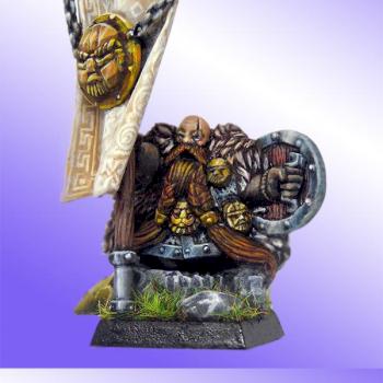 Dwarf Thane with Army Battle Standard by Modelling Art Studio