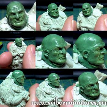 Dwarf head 54mm - work in progress by Scibor