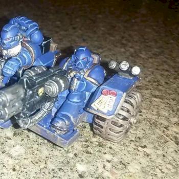 Space Marine Ultramarines Attack Bike by richwills007