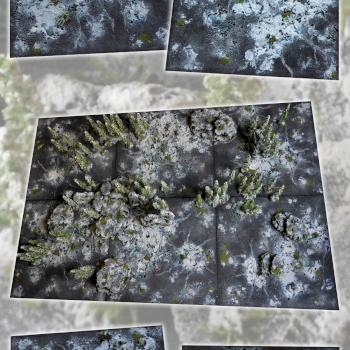 WINTER MODULAR 72x48 SNOW GAMEBOARD wip details scenery terrain by studiolevel