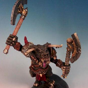 GW Minotaur Lord on Lava Base, pic1 by natch20.com