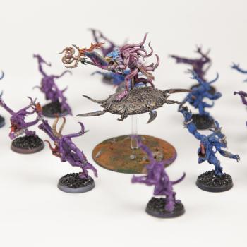 Herald of Tzeentch and Pink Horrors by mitekra