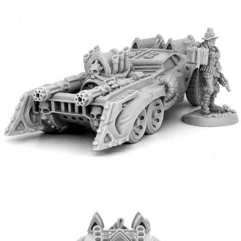 FEMALE IMPERIAL INQUISITOR WITH ARMORED BATTLE CAR by warex