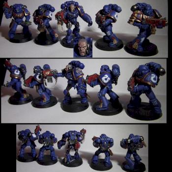 Ultramarines 5 man Combat Squad with Veteran Sergeant by Rogan