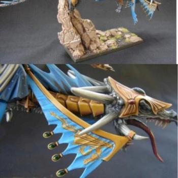 High Elf Dragon Mage on Dragon by farseer oliver