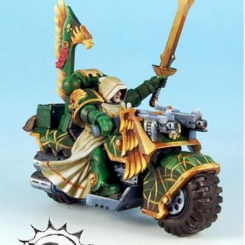 Warhammer 40K Dark Angels Lord on Bike by rene