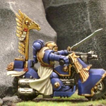 ultra marine honor guard on bike by ironfather