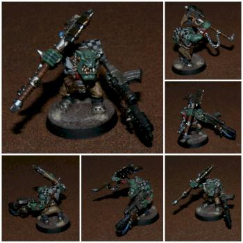 Ork Nob with Big Choppa and Kombi-Skorcha by MoonBad