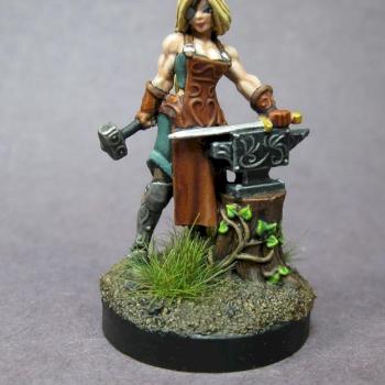 03803: Laril Silverhand, Female Elven Blacksmith by mikecarrero