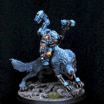 Space Wolves Iron Priest on Thunderwolf by GobBoss