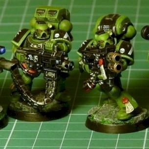 Brother-Sergeant Daros and Devastator Squad Epsilon - Fire! by falgarcia