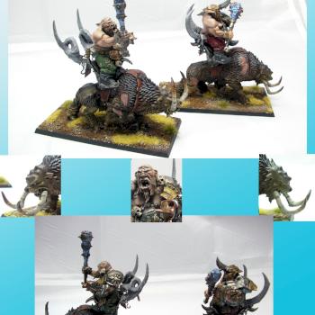 Ogre Kingdoms Mournfang Cavalry by agyar