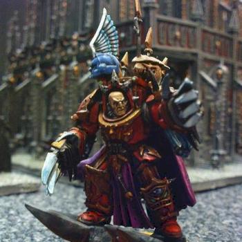 Worldeaters Terminator lord with lightning claws by Sparhawk