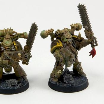 Three close-combat Plague Marines by atomsmasher
