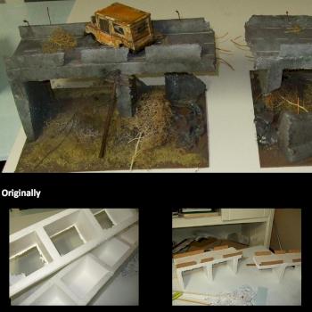 Scratched-built post-holocaust freeway using styrofoam (28mm) by Byteknight