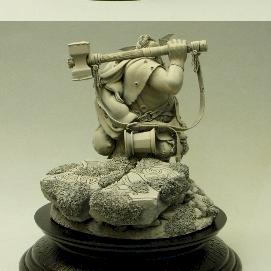 Dwarf with hammer and little dragon by irina_est