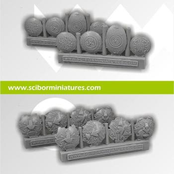 Dwarwes and Chaos shields - conversions parts by Scibor
