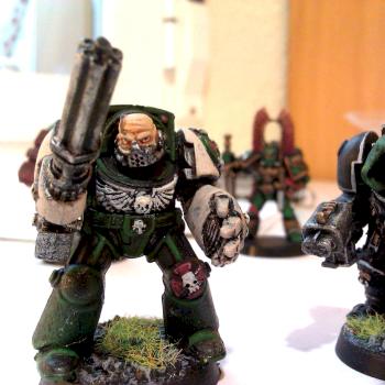 Dark Angels Terminator and Chaplain by jaibrot