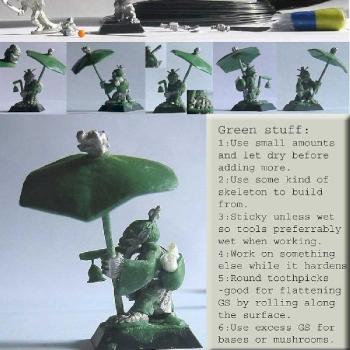 Green stuff modelling: Goblin Shugenja by Blue Dragon Cult