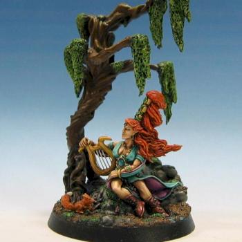 wood elf lyre player by Sylvain Quirion