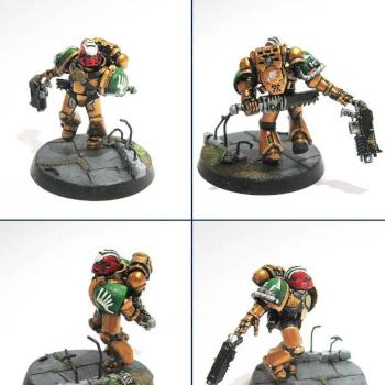 Marine sergeant dynamically posed in mk4 armour by Rich