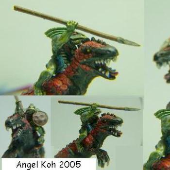 lizard man on cold one by angelkoh