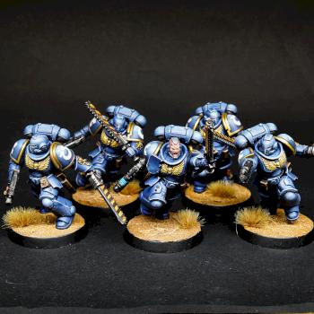 Ultramarines Assault Intercessor squad by AndreaTerzani