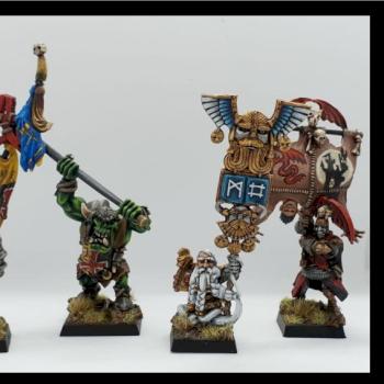 The Empire, Orc, Dwarf and Vampire Count Standard Bearer by felix jaeger