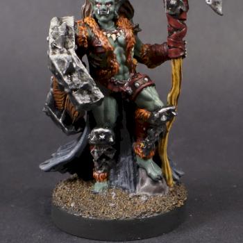 Reaper Miniatures PAINTED - half orc - JADE FIRE CHIEFTIN -03935 (metal mini) by mikecarrero