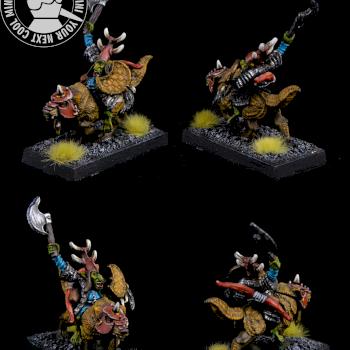 Warhammer FB/AoS, Orks, Goblin Warboss on Wolf by cool-minis.com