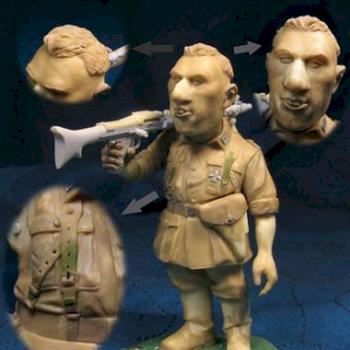 Big head Germany Soldier with Machinegun by caomao777