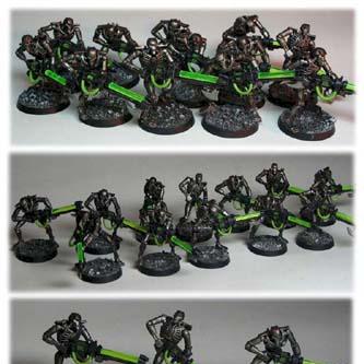 necron warriors and scarabs by cruxars