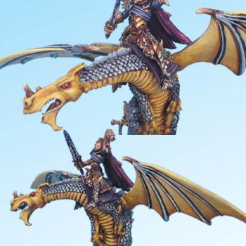 Malus Darkblade on Smaug the dragon - Malus sur Smaug le dr by Naoned