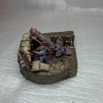 death korps of krieg heavy mortar & crew on diorama base by thecat