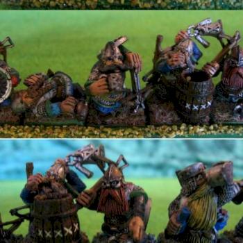 Dwarf Crowbowmen after a bit of Ale from Krak Endrinkuli by ChaseRabinov