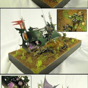 Dark eldar raider assault against imperial guard diorama by Shi Vral
