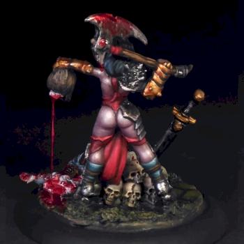 kitbashing of two bones figures: Female Antipaladin and Angel of Shadows by Ciicciopiu