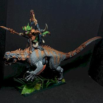 Warhammer Fantasy Lizardmen Oldblood on Carnosaur Kroq Gar by Bauer