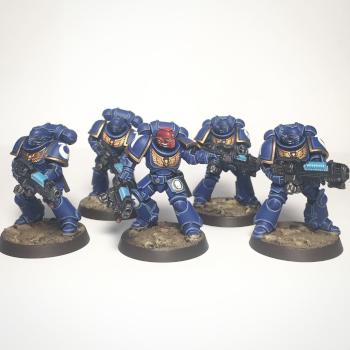 Ultramarine Primaris Hellblasters by lorenzolsp