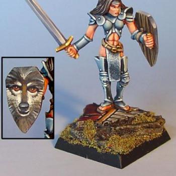 Reaper Krista Warmaiden on sculpted base by Wappellious