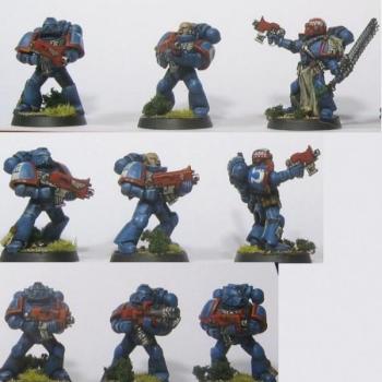 Ultramarine Space Marine Squad 1 by nornicle